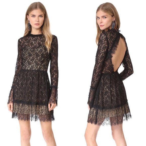 SAYLOR Dresses & Skirts - Saylor Amity long sleeve open back lace mini dress